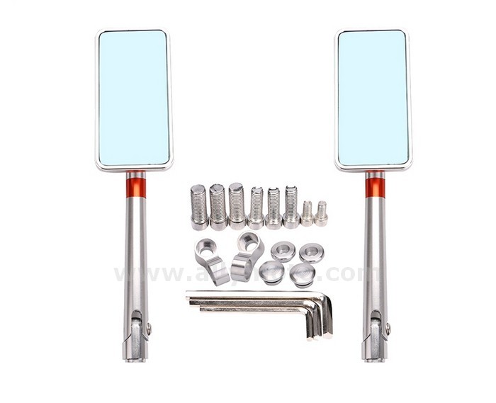 88 Rectangle Rearview Rear View Mirrors Cnc Aluminum Rear Side Mirrors@4